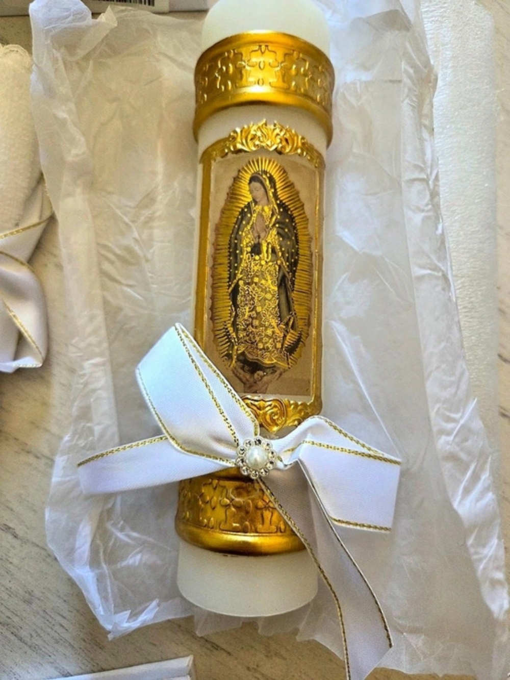 Rotel Baptism Candle Set for Boys and Girls, 5 Pieces Baptism Kit